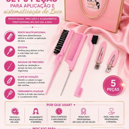 Set da 5 Pezzi per Applicazione e Sistemazione di Lace Wig